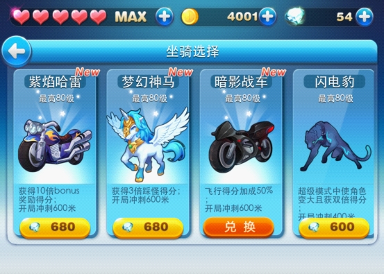 天天酷跑最新坐騎排行榜TOP一覽！